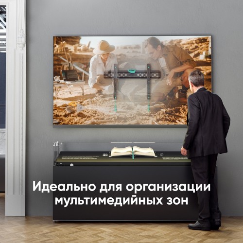 Кронштейн ONKRON для телевизоров 43-85 дюймов, наклон 0º, макс. вес 68,2 кг, крепление 400x600 мм