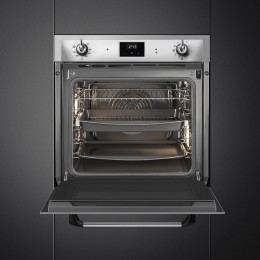 Духовой шкаф Smeg/ Духовой шкаф Smeg, 60 см, пиролитическая очистка, 9 функций приготовления, поворотные переключатели, таймер, автоматическое отключение, полезный объем 68л, энергоэффективность А, цвет нержавеющая сталь