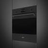 Духовой шкаф Smeg черный, 11 функций, СВЧ, паровая очистка, термощуп, 68 л, сенсорное управление