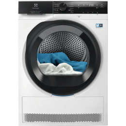 Сушильный барабан Electrolux EW8D495MCE, тепловой насос, SteamCare, 9 кг, 12 программ, глубина 63.8 см, белый.