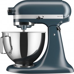 Настольный миксер KitchenAid, планетарное смешивание, 10 скоростей, объем чаши 4.3 л, откидной блок, цвет стальной синий