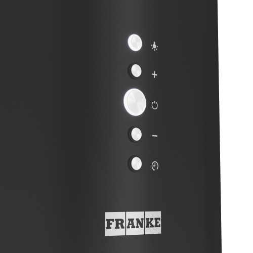 Цилиндрическая островная вытяжка Franke Best REEF 35 BK - 35 см, 750 м³/ч, электронное управление, LED освещение, 66 дБ, черный цвет