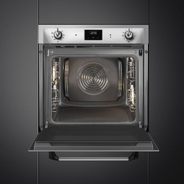 Духовой шкаф Smeg/ Духовой шкаф Smeg, 60 см, пиролитическая очистка, 9 функций приготовления, поворотные переключатели, таймер, автоматическое отключение, полезный объем 68л, энергоэффективность А, цвет нержавеющая сталь