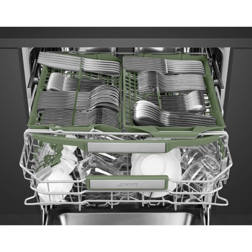 Посудомоечная машина Smeg встраиваемая 60 см - 14 комплектов, 14 программ, сенсорное управление, ActiveLight, Dry Assist, автоматическое открывание дверцы, 3 корзины, энергоэффективность А