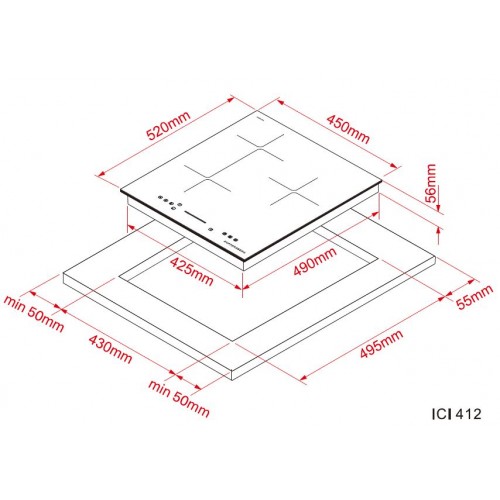 Варочная поверхность Kuppersberg индукционная с Flexi-zone, 9 уровней мощности, бустером и таймером - черная High-Tech модель