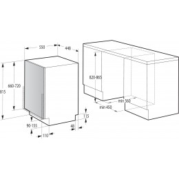 Посудомоечная машина Gorenje GV520D17S, 10 комплектов, 45 см, AquaStop, кнопочное управление