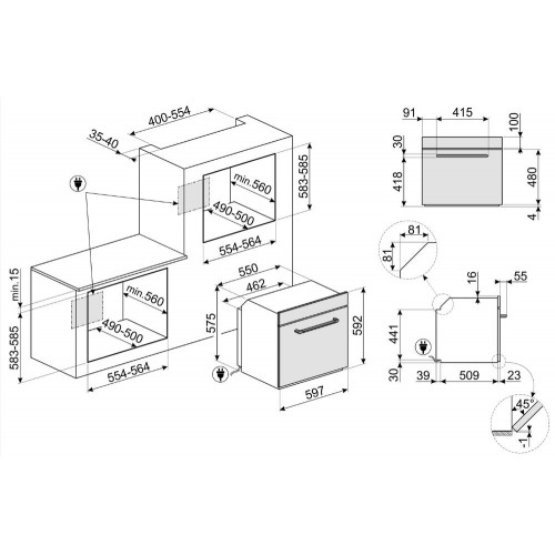 Встраиваемый духовой шкаф SMEG Victoria 60 см – Многофункциональный с пароувлажнением и пиролизом, кремовый, 12 функций