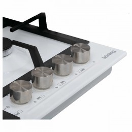 Варочная панель Korting hg 665 ctw, 60x51 см, газ, электроподжиг, газ-контроль, WOK, белая