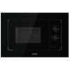 Встраиваемая микроволновая печь GORENJE с механическим управлением, черная, объем 20 л, размеры 59,5×38,8×34,4 см