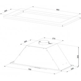 Вытяжка Kuppersberg Inlinea 70 BX, 1300 м³/ч, отвод/рециркуляция, 70 см, черный/нержавеющая сталь.