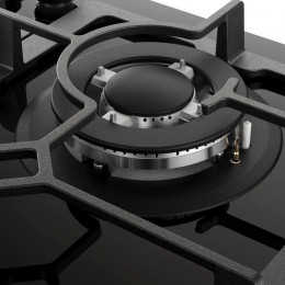 Варочная поверхность Kuppersberg FG 61 B, газ, 60 см, черная, SABAF, WOK, чугунные решетки, электроподжиг, газ-контроль.