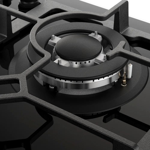 Варочная поверхность Kuppersberg 60 см с газ-контролем и WOK конфоркой - черный High-Tech дизайн