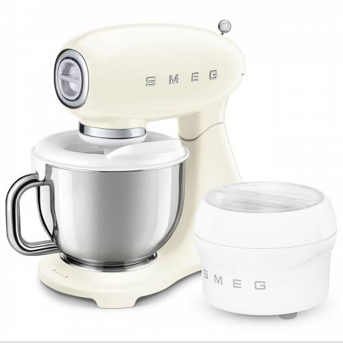 Планетарный миксер SMEG 1000 Вт, 4.8 л, 10 скоростей, кремовый - стиль 50-х годов