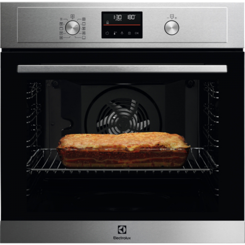 Встраиваемая электрическая духовка ELECTROLUX с кольцевым нагревательным элементом SurroundCook и таймером отключения - нержавеющая сталь Anti Finger Print