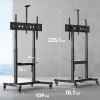 Мобильная стойка ONKRON для ТВ 50-100 (макс. 120кг) с полкой для AV и камеры, высота 1234-1685мм, черная