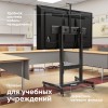Мобильная стойка ONKRON для ТВ 50-100 (макс. 120кг) с полкой для AV и камеры, высота 1234-1685мм, черная
