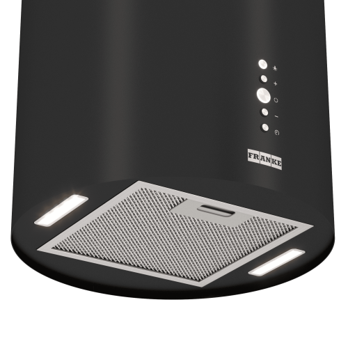 Цилиндрическая островная вытяжка Franke Best REEF 35 BK - 35 см, 750 м³/ч, электронное управление, LED освещение, 66 дБ, черный цвет
