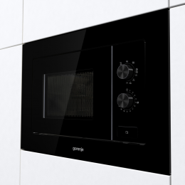 GORENJE BM201EG1BG, встраиваемая микроволновая печь, 20 л, черная, 800 Вт, механическое управление