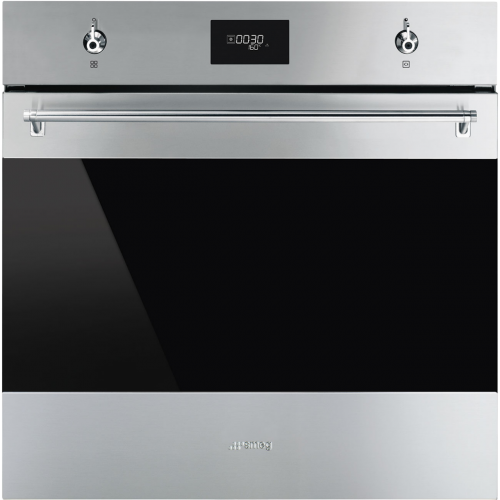 Встраиваемая электрическая духовка SMEG Classica 60 см - Многофункциональный духовой шкаф из нержавеющей стали с защитой от отпечатков пальцев