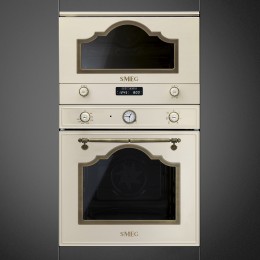 Микроволновая печь SMEG MP722PO, 23 л, 6 функций, 850 Вт, кремовая, латунная фурнитура