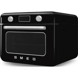 Мини-печь Smeg COF01BLEU, 30л, 10 функций, пар, таймер, стиль 50-х, черная.