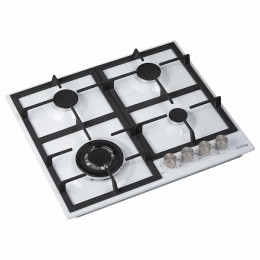 Варочная панель Korting hg 665 ctw, 60x51 см, газ, электроподжиг, газ-контроль, WOK, белая