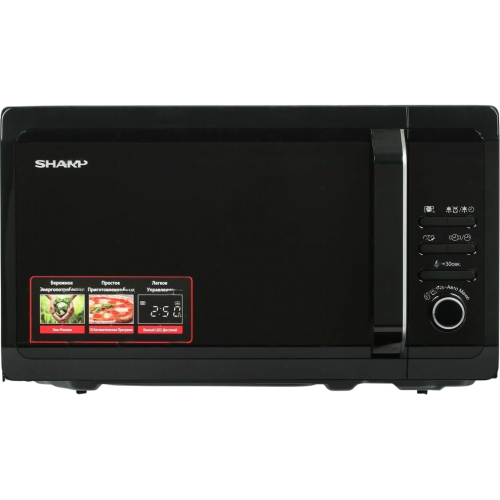 Микроволновая печь Sharp 20 л, 800 Вт, черная эмаль - идеальный выбор для вашей кухни