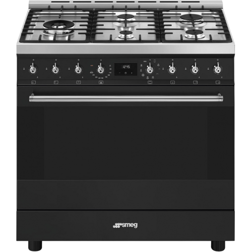 Варочный центр Smeg Classica Sinfonia 90х60 см - газовая варочная поверхность, электрическая духовка, 5 конфорок, 115 л, галогеновая подсветка, электромеханический контроль температуры