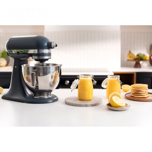 Настольный миксер KitchenAid, планетарное смешивание, 10 скоростей, объем чаши 4.3 л, откидной блок, цвет стальной синий