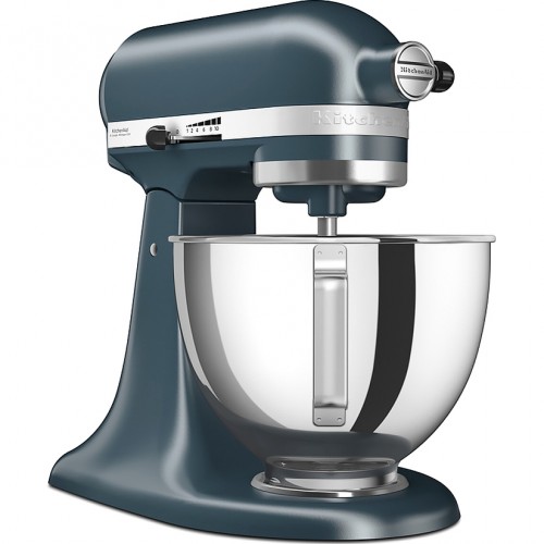Настольный миксер KitchenAid, планетарное смешивание, 10 скоростей, объем чаши 4.3 л, откидной блок, цвет стальной синий
