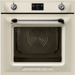 Встраиваемый духовой шкаф SMEG SOP6902S2PP, 60 см, кремовый, пароувлажнение, пиролиз, 12 функций.