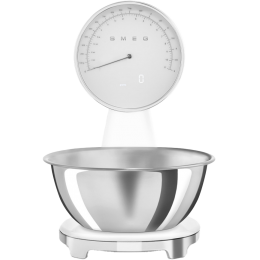 Кухонные весы SMEG KSF01WHWW, белые, макс. вес 5 кг, шаг 1 г, LED-дисплей.