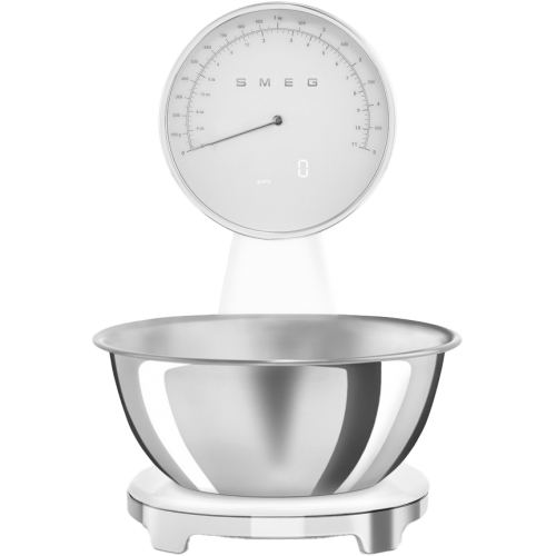 Кухонные весы SMEG с аналоговым и цифровым дисплеем, максимум 5 кг, шаг 1 г, белые