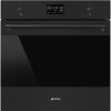 Духовой шкаф Smeg черный, 11 функций, СВЧ, паровая очистка, термощуп, 68 л, сенсорное управление