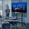 Мобильная стойка ONKRON для ТВ 50-100 (макс. 120кг) с полкой для AV и камеры, высота 1234-1685мм, черная