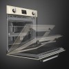 Встраиваемый духовой шкаф SMEG Victoria 60 см – Многофункциональный с пароувлажнением и пиролизом, кремовый, 12 функций