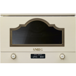 Микроволновая печь SMEG MP722PO, 23 л, 6 функций, 850 Вт, кремовая, латунная фурнитура