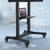 Мобильная стойка ONKRON для ТВ 50-100 (макс. 120кг) с полкой для AV и камеры, высота 1234-1685мм, черная
