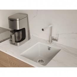 RIVELATO Мойка BERKANA 35 1-чаш 415*455, монтаж: универсальный, материал: кварц, цвет иней