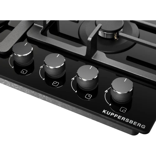 Варочная поверхность Kuppersberg 60 см с газ-контролем и WOK конфоркой - черный High-Tech дизайн