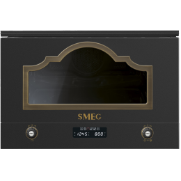 Встраиваемая микроволновая печь SMEG MP722AO, 23 л, 850 Вт, гриль, LED-дисплей, антрацит