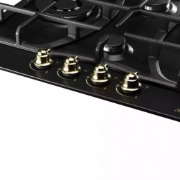 Варочная поверхность Kuppersberg/ KITCHEN RETAIL / Варочная поверхность Kuppersberg, газ, Classic, 61 см, автоматический электроподжиг, газ-контроль, SABAF конфорки, чугунные решетки, цвет антрацит, цвет фурнитуры бронзовый