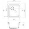 RIVELATO Мойка BERKANA 35 1-чаш 415*455, монтаж: универсальный, материал: кварц, цвет иней