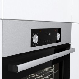 Духовой шкаф Gorenje BO6737E02NX, 73 л, механическое управление, IconLED, многоуровневое приготовление, CompactDoor, EcoClean, паровая очистка, класс А.