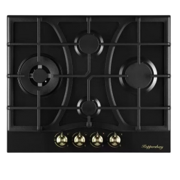 Варочная поверхность Kuppersberg/ KITCHEN RETAIL / Варочная поверхность Kuppersberg, газ, Classic, 61 см, автоматический электроподжиг, газ-контроль, SABAF конфорки, чугунные решетки, цвет антрацит, цвет фурнитуры бронзовый