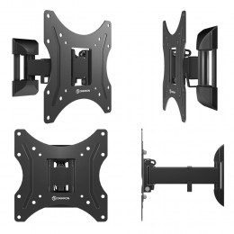Кронштейн ONKRON M2S Black 17-43 VESA до 200x200, наклон -2º+12º, поворот 80º, вылет 35-205мм