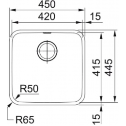 Мойка Franke 122.0689.805, BCX 110-42, 450x445 mm, монтаж под столешницу