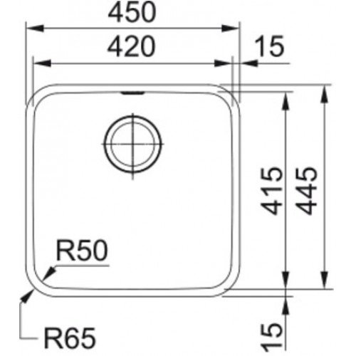 Мойка Franke 122.0689.805 Best из серии BELL - BCX 110-42, 450x445 mm, монтаж под столешницу, скрытый перелив
