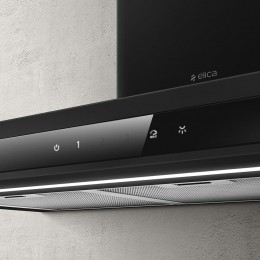 Вытяжка ELICA ADELE 90 см, Т-образная, черная, LED, сенсорное управление, таймер, 3 скорости, индикация фильтра, SKU: blmat/a/90-prf0199699