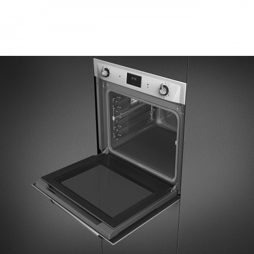 Духовой шкаф Smeg/ Духовой шкаф Smeg, 60 см, пиролитическая очистка, 9 функций приготовления, поворотные переключатели, таймер, автоматическое отключение, полезный объем 68л, энергоэффективность А, цвет нержавеющая сталь